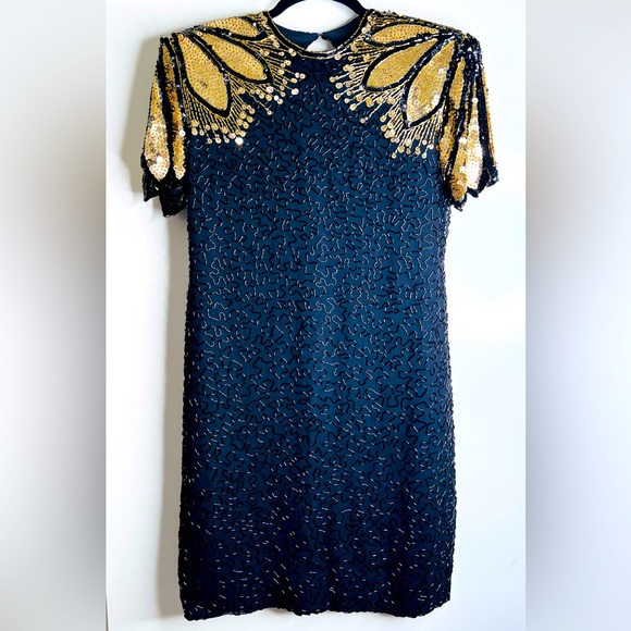 🔥 Fierce 1980s Beaded and Sequin Dress!! - Picture 1 of 6